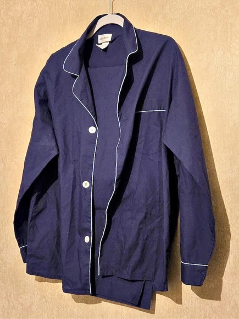 John Weitz Piped Pajama Set in Blue Size Large